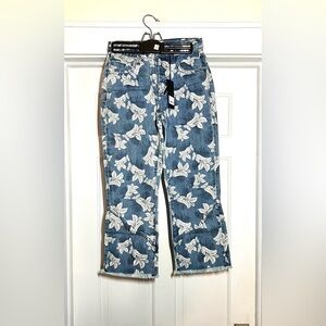 One Teaspoon Sailor Kick Flare Jeans floral cropped size 23